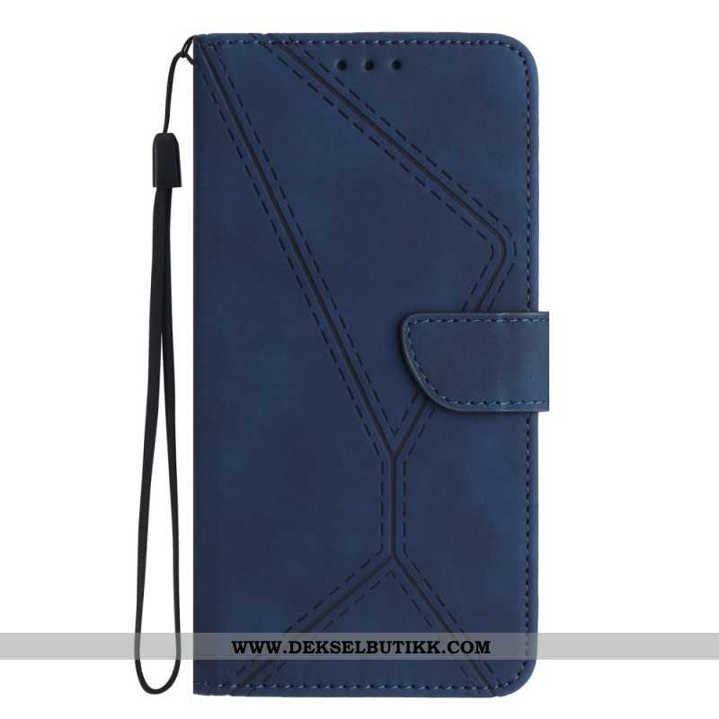 Lærdeksel Folio Deksel Samsung Galaxy A17 4g / 5g Mobildeksel Linjer Og Striper