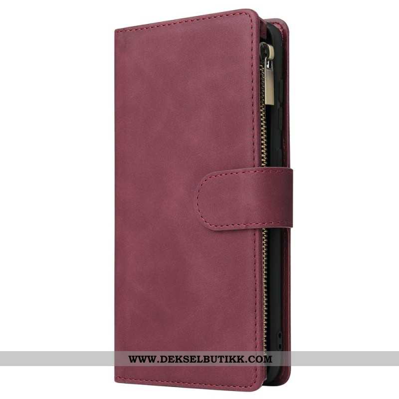 Lærdeksel Folio Deksel Samsung Galaxy S25 5g Edge Lommebok Med Semsket Skinn