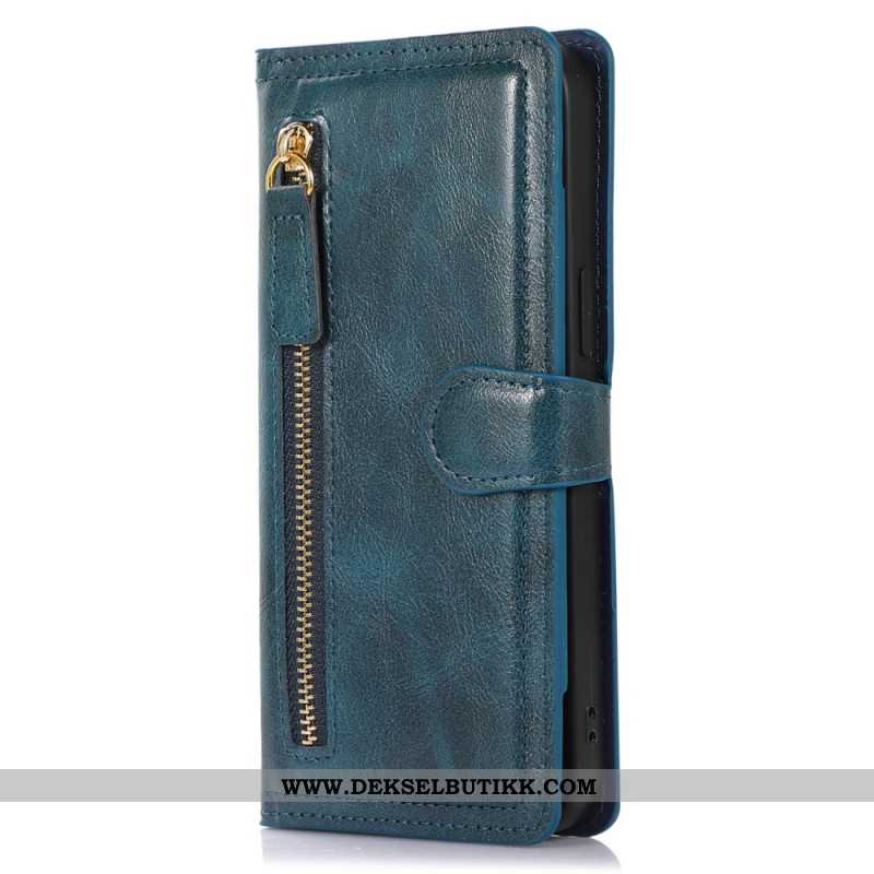 Lærdeksel Folio Deksel Samsung Galaxy S25 5g Edge Mobildeksel Glidelås Og Kortholder