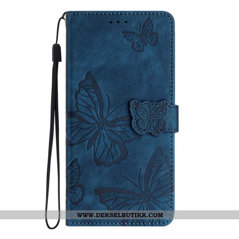 Lærdeksel Folio Deksel Samsung Galaxy S25 5g Edge Mobildeksel Semsket Sommerfugleffekt