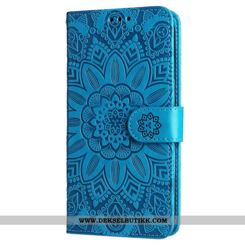 Lærdeksel Folio Deksel Samsung Galaxy S25 5g Edge Mobildeksel Solsikkemønster