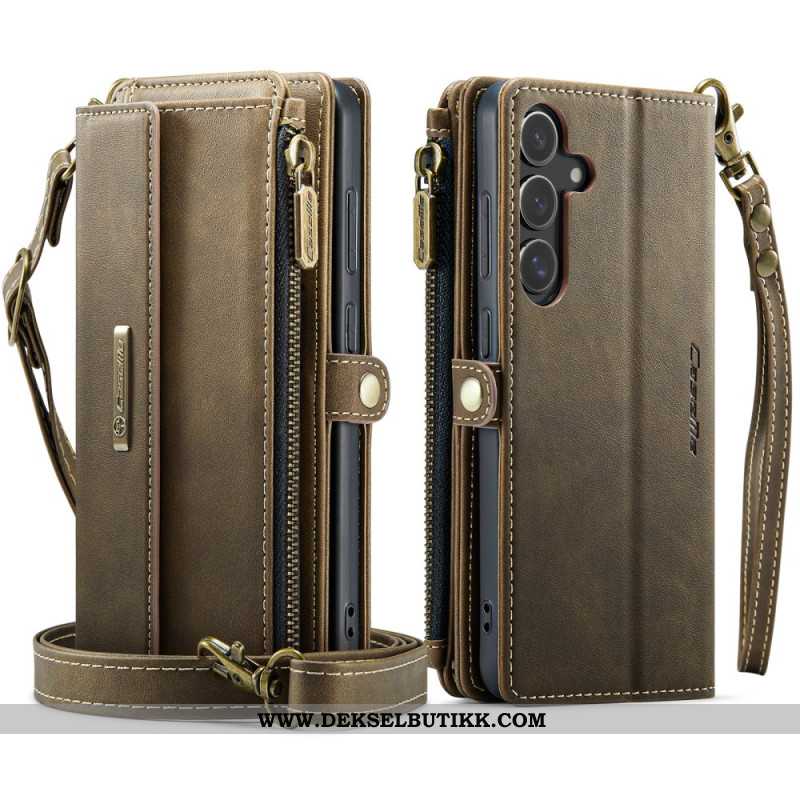 Lærdeksel Folio Deksel Samsung Galaxy S25 5g Full Rfid-lommebok