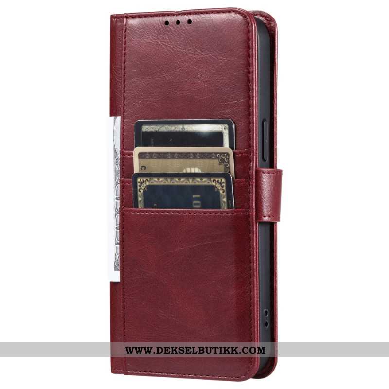 Lærdeksel Folio Deksel Samsung Galaxy S25 Fe Kortholder Og Stropp