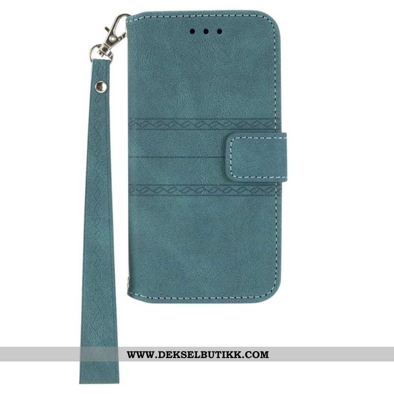 Lærdeksel Folio Deksel Samsung Galaxy S25 Plus 5g Mobildeksel Frise Og Stropp