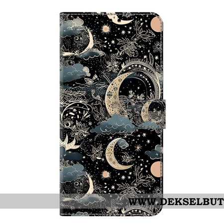 Lærdeksel Folio Deksel Samsung Galaxy S25 Plus 5g Månemønster