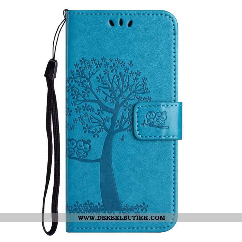 Lærdeksel Folio Deksel Samsung Galaxy S26 Mobildeksel Ugle- Og Tredesign