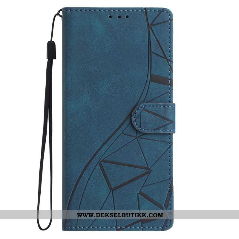 Lærdeksel Folio Deksel Samsung Galaxy S26 Plus Graverte Trekanter