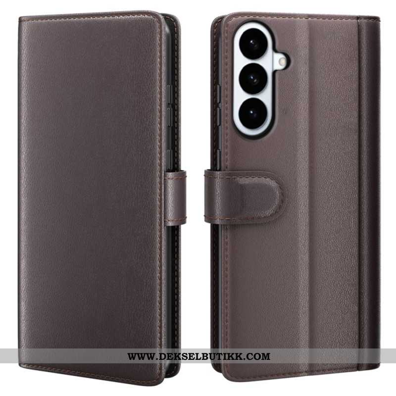 Lærdeksel Folio Deksel Samsung Galaxy S26 Plus Mobildeksel Ekte Skinn