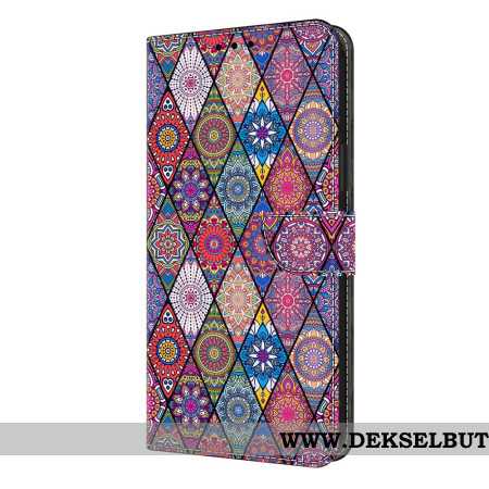 Lærdeksel Folio Deksel Samsung Galaxy S26 Plus Mobildeksel Etnisk Mønster