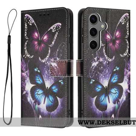 Lærdeksel Folio Deksel Samsung Galaxy S26 Plus Mobildeksel To Sommerfugler