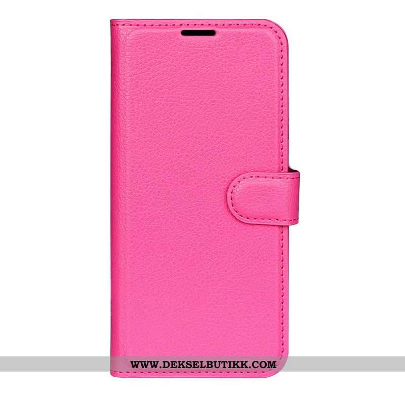 Lærdeksel Folio Deksel Samsung Galaxy S26 Ultra Litchi-imitasjonsskinn