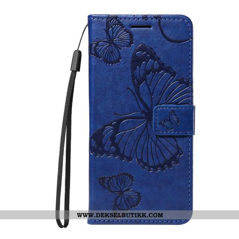 Lærdeksel Folio Deksel Samsung Galaxy S26 Ultra Mobildeksel Kjempesommerfugler