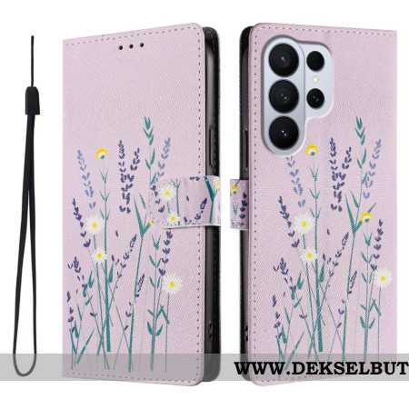 Lærdeksel Folio Deksel Samsung Galaxy S26 Ultra Mobildeksel Lavendel