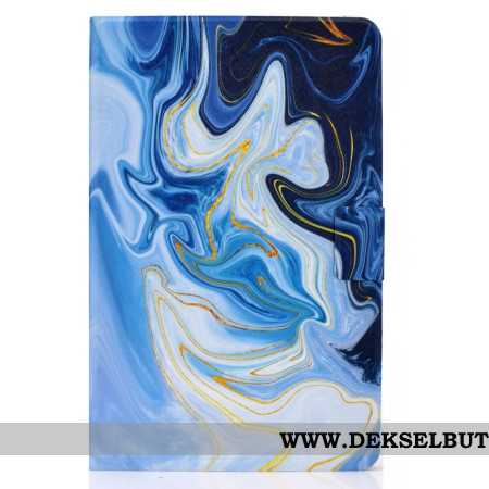 Lærdeksel Folio Deksel Samsung Galaxy Tab S11 Blå Marmor