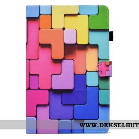 Lærdeksel Folio Deksel Samsung Galaxy Tab S11 Mobildeksel Fargede Firkanter