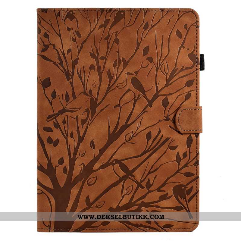 Lærdeksel Folio Deksel Samsung Galaxy Tab S11 Mobildeksel Greneffekt I Semsket Skinn