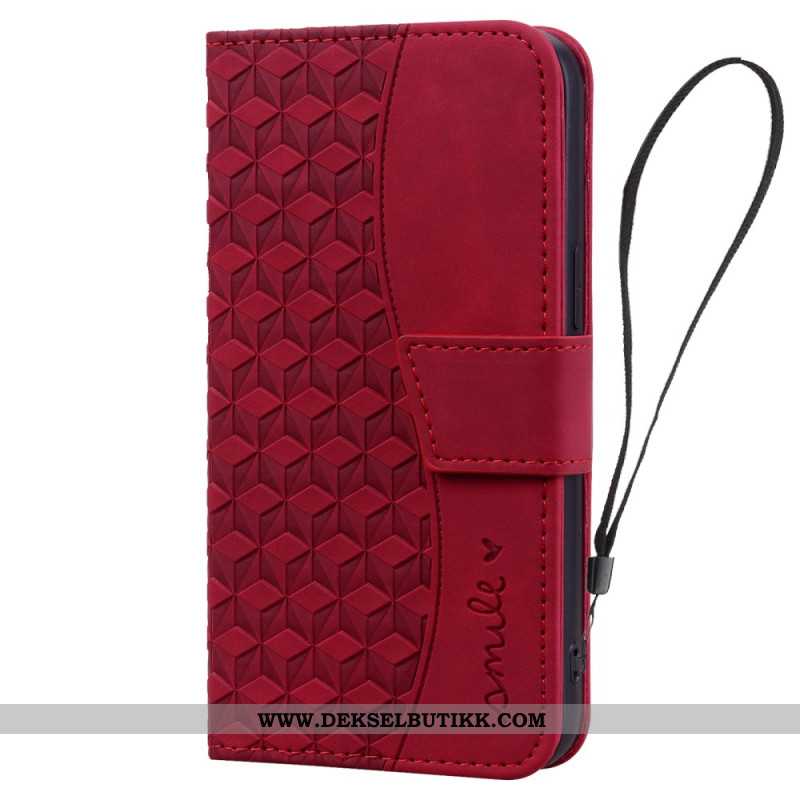 Lærdeksel Folio Deksel Samsung Galaxy Z Fold 7 Smile Strap