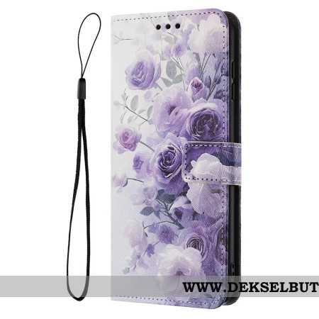 Lærdeksel Folio Deksel Sony Xperia 1 Vii Mobildeksel Lilla Roser