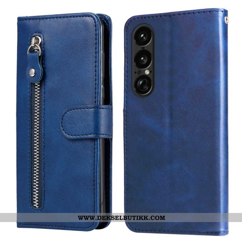 Lærdeksel Folio Deksel Sony Xperia 1 Vii Mobildeksel Myntpung