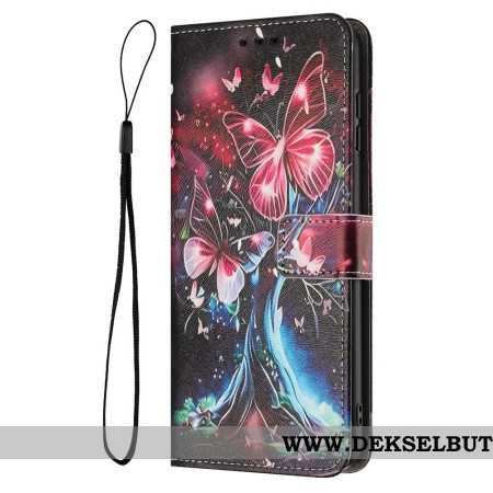 Lærdeksel Folio Deksel Sony Xperia 1 Vii Mobildeksel Sommerfugltre