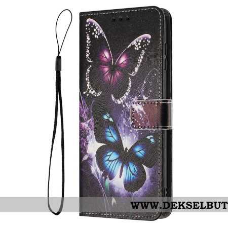 Lærdeksel Folio Deksel Sony Xperia 1 Vii Mobildeksel To Sommerfugler