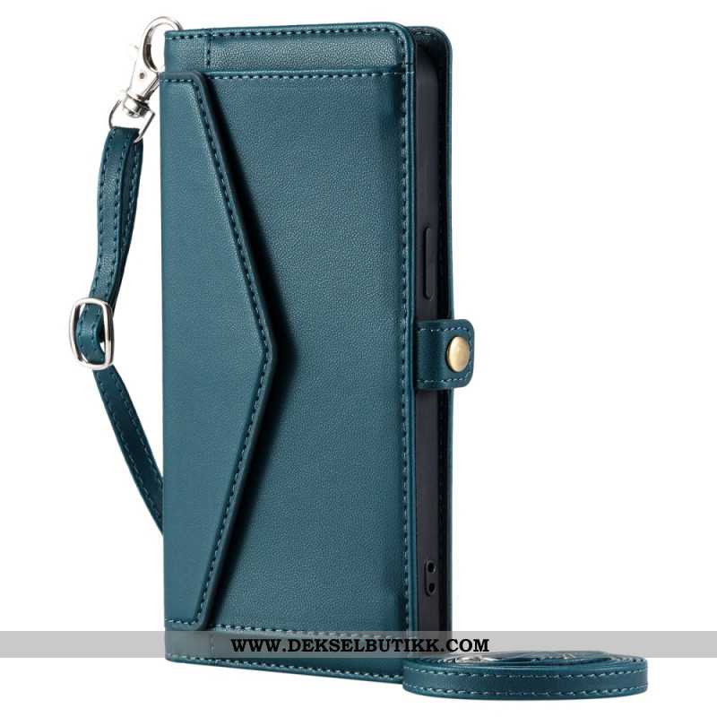 Lærdeksel Folio Deksel Xiaomi 15 Pro Clutch-stil Med Reim Og Skulderrem