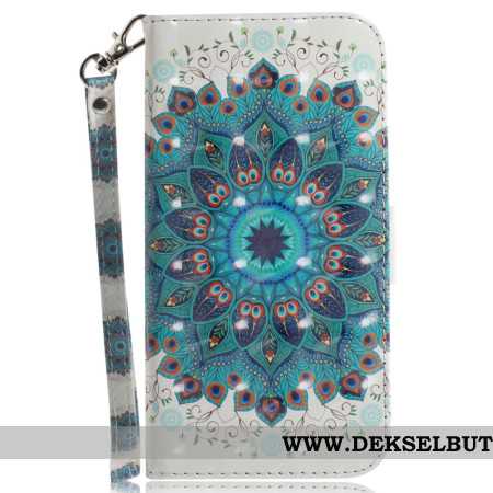 Lærdeksel Folio Deksel Xiaomi 15 Pro Mobildeksel Grønn Mandala-reim