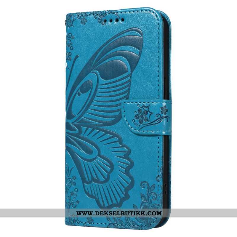 Lærdeksel Folio Deksel Xiaomi 15 Pro Mobildeksel Sommerfugldesign