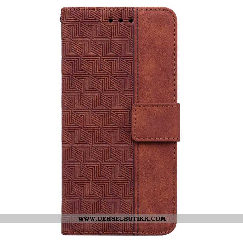 Lærdeksel Folio Deksel Xiaomi 15 Pro Mobildeksel Vevd Mønster