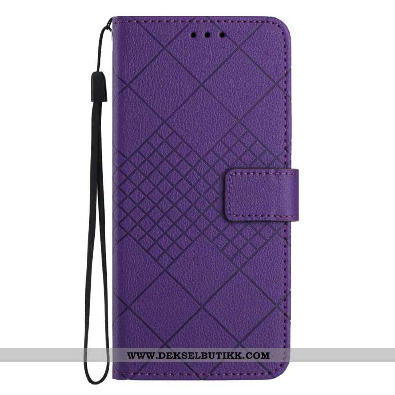 Lærdeksel Folio Deksel Xiaomi 15 Ultra Mobildeksel Diamantmønster