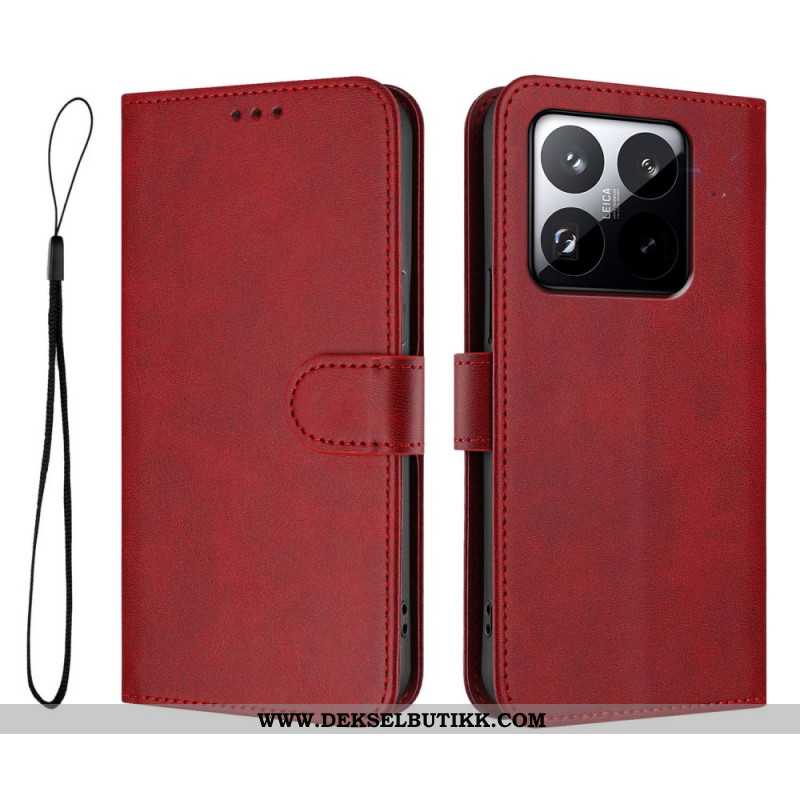 Lærdeksel Folio Deksel Xiaomi 15t Ensfarget Rfid-beskyttelse