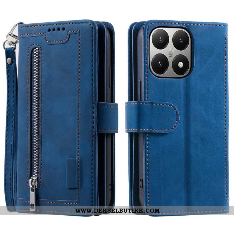 Lærdeksel Folio Deksel Xiaomi 15t Mobildeksel Lommebok Med 9 Kortspor