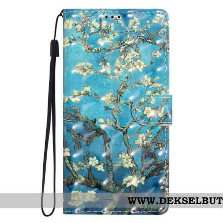 Lærdeksel Folio Deksel Xiaomi 15t Pro Blomster Aprikostre