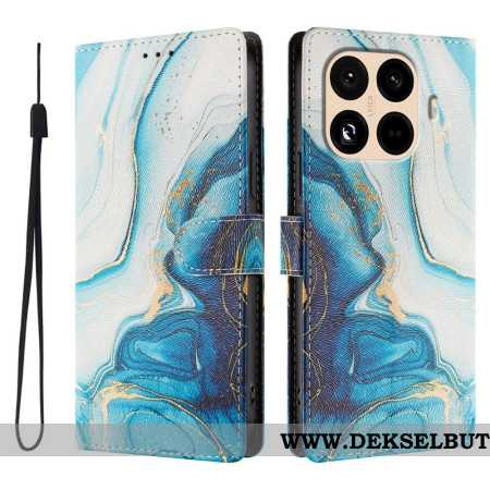 Lærdeksel Folio Deksel Xiaomi 15t Pro Blå Marmor