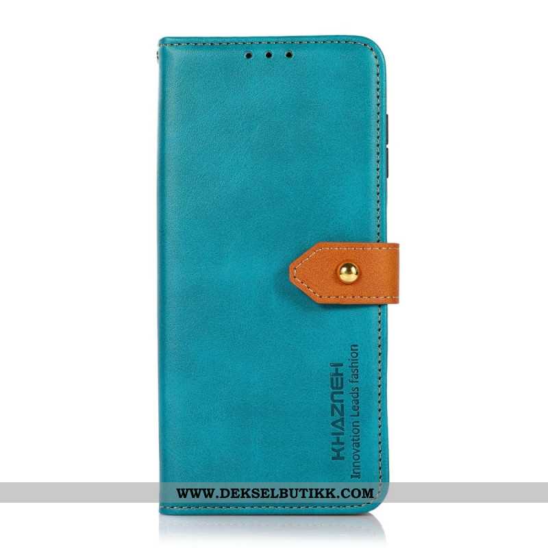 Lærdeksel Folio Deksel Xiaomi 15t Pro Mobildeksel Khazneh Gullknapp