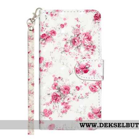 Lærdeksel Folio Deksel Xiaomi 15t Pro Roser Med Snor