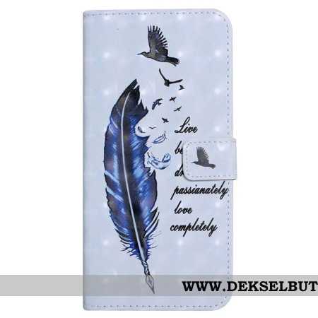 Lærdeksel Folio Deksel Xiaomi 17 Pro Max Mobildeksel Blå Fjær