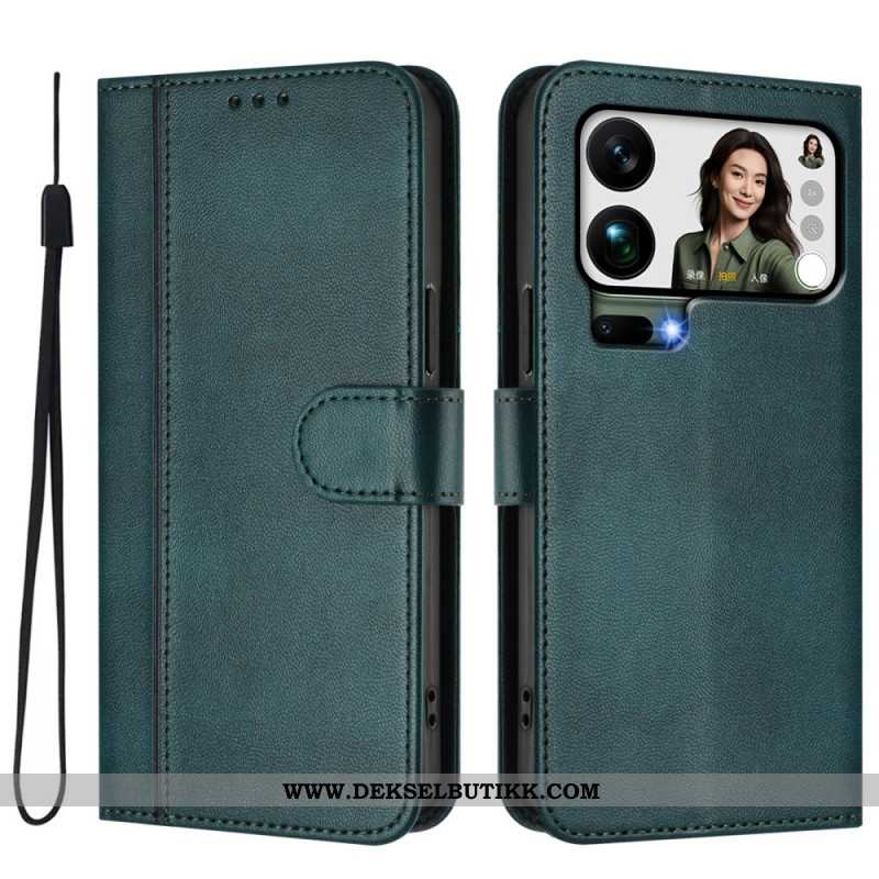 Lærdeksel Folio Deksel Xiaomi 17 Pro Max Mobildeksel Retro