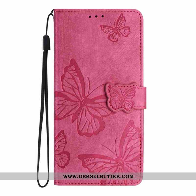 Lærdeksel Folio Deksel Xiaomi 17 Pro Max Sommerfugldesign Med Semsket Skinneffekt