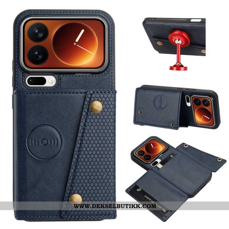 Lærdeksel Folio Deksel Xiaomi 17 Pro Mobildeksel Kortholder Og Stativ