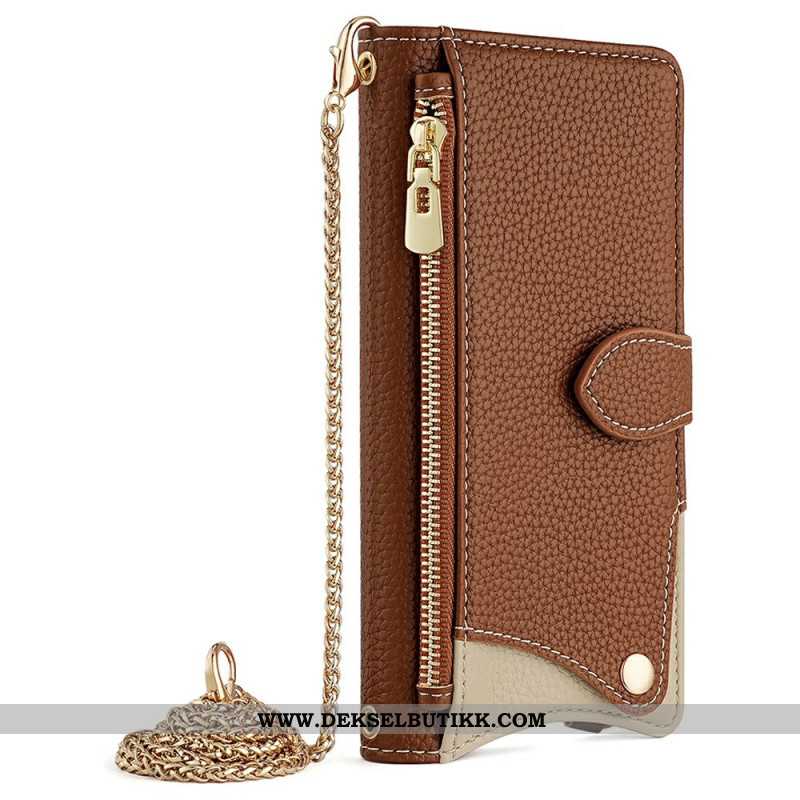 Lærdeksel Folio Deksel Xiaomi 17 Skulderstropp Med Speil Og Kjede