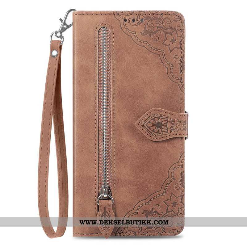 Lærdeksel Folio Deksel Xiaomi Redmi Note 14 4g Blondelommebok Med Glidelås