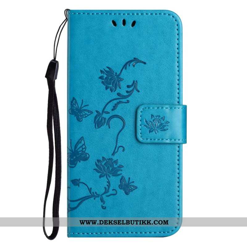 Lærdeksel Folio Deksel Xiaomi Redmi Note 14 4g Mobildeksel Blomsterprint