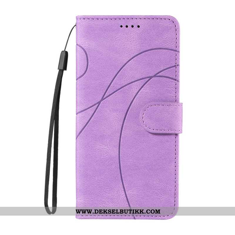 Lærdeksel Folio Deksel Xiaomi Redmi Note 14 4g Mobildeksel Bølgede Linjer