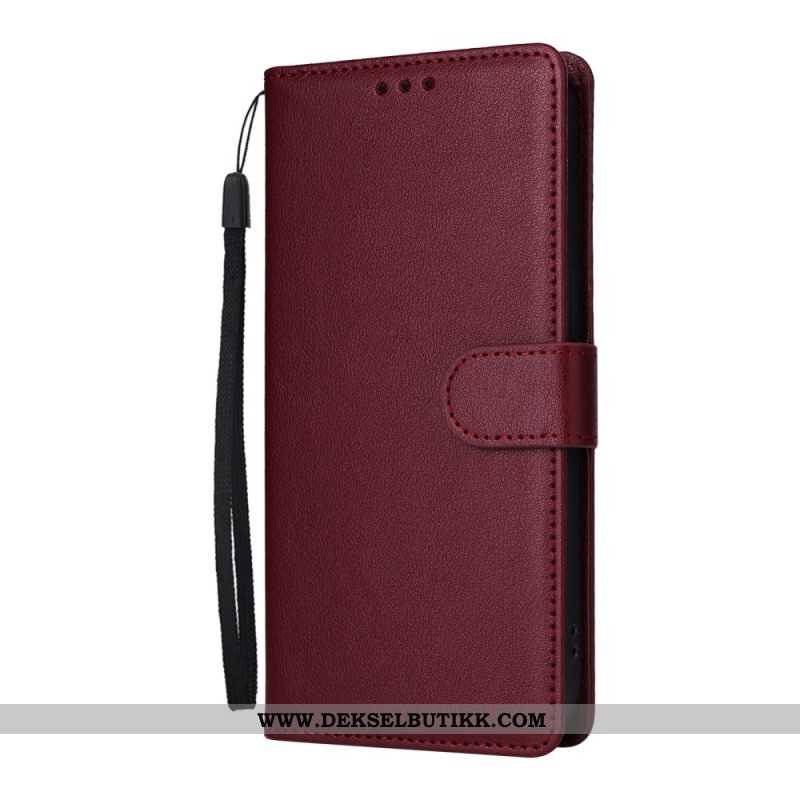 Lærdeksel Folio Deksel Xiaomi Redmi Note 14 4g Mobildeksel Imitert Skinn