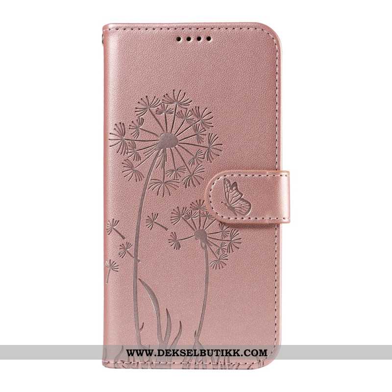 Lærdeksel Folio Deksel Xiaomi Redmi Note 14 4g Mobildeksel Løvetann