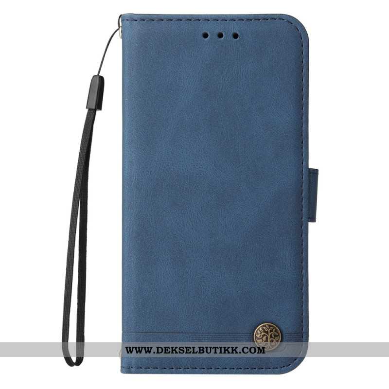 Lærdeksel Folio Deksel Xiaomi Redmi Note 14 4g Mobildeksel Retroeffekt