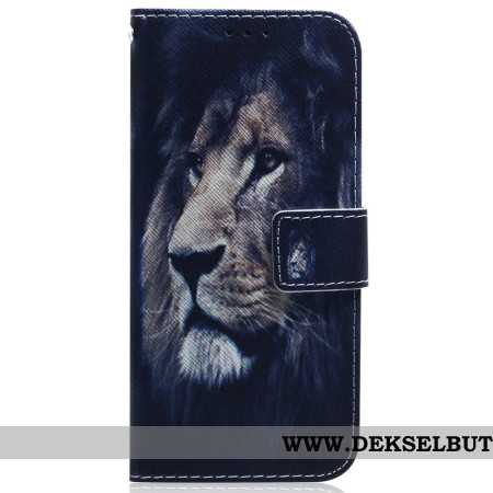 Lærdeksel Folio Deksel Xiaomi Redmi Note 14 5g Drømmende Løve