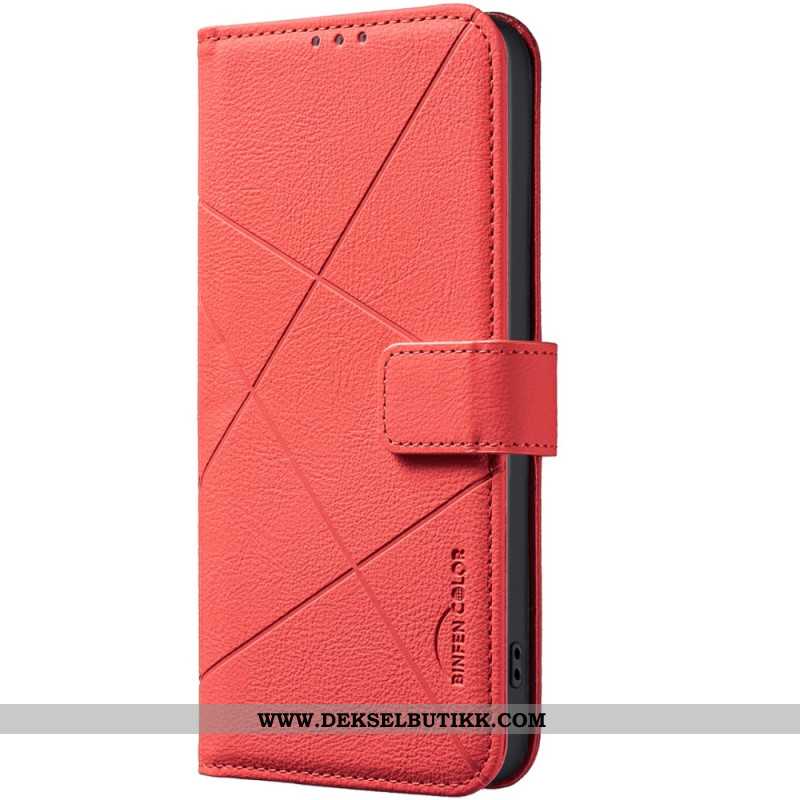 Lærdeksel Folio Deksel Xiaomi Redmi Note 14 5g Mobildeksel Binfen Color Linjer