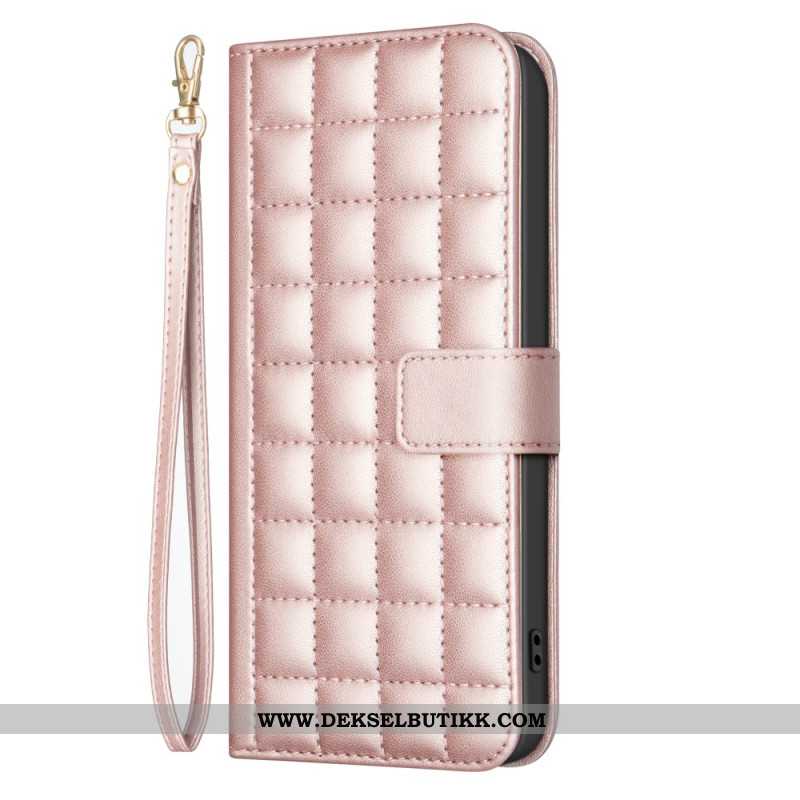 Lærdeksel Folio Deksel Xiaomi Redmi Note 14 Pro 4g Mobildeksel Premium Quiltet